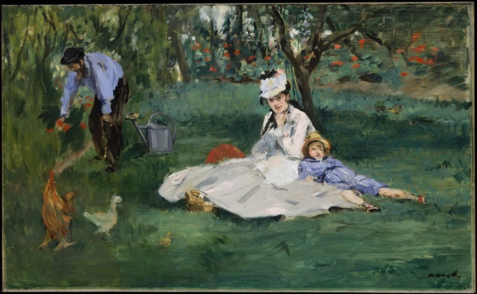 The Monet family in their garden at Argenteuil